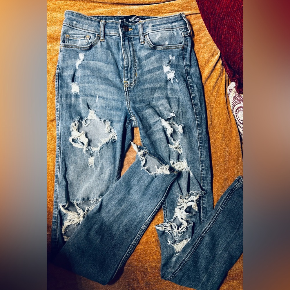 Hollister Ripped Light Blue Skinny Jeans